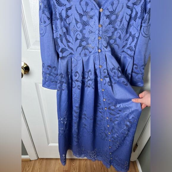 Free People Shadow Dance Midi Dress in Persian Jewel XS - Picture 6 of 12